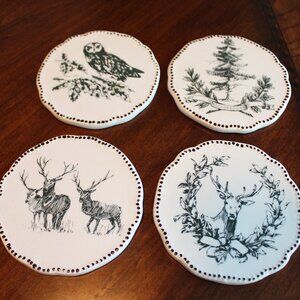set of 4 ceramic coasters